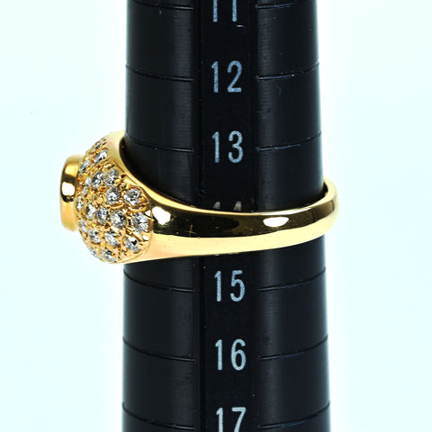 【中古】K18YG SAPPHIREサファイアリング S1.00ct D2.00ct 9.3g #14