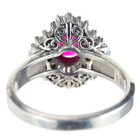 【中古】PT900 RUBY ルビーリング R1.21ct D0.57ct 8g #13.5