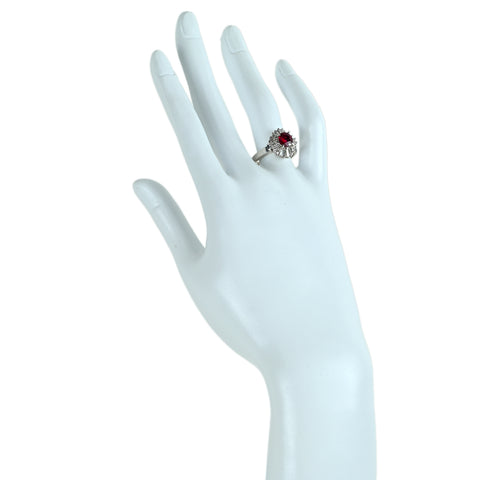 【中古】PT900 RUBY ルビーリング R1.21ct D0.57ct 8g #13.5