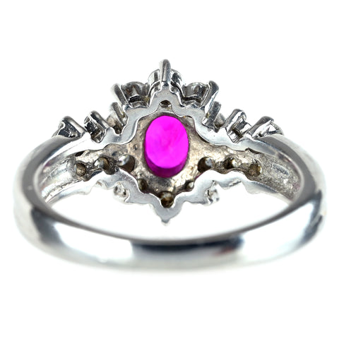 【中古】PT900 ルビーリング R0.52ct D0.51ct #8 5.5g