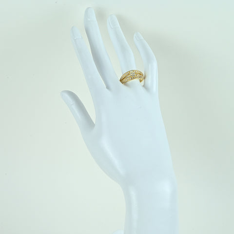 【中古】K18YG DIAMOND ダイヤモンドリング 0.45ct D0.59ct 7.4g #15