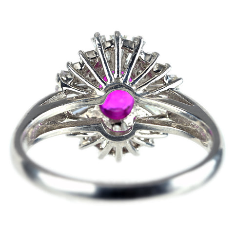 【中古】PT850 RUBY ルビーリング R0.90ct D0.84ct GGSソ 6.3g #15