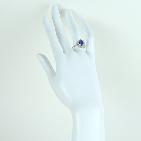 【中古】K18WG SAPPHIRE非加熱サファイアリング S1.98ct D0.40ct GRS鑑別書 3.8g #14
