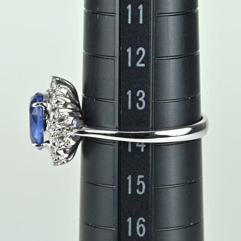 【中古】K18WG SAPPHIRE非加熱サファイアリング S1.98ct D0.40ct GRS鑑別書 3.8g #14