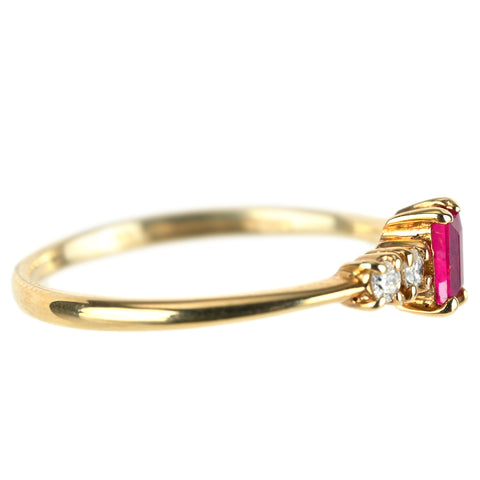【中古】K10YG RUBY ルビーリング D0.10ct 1.3g #9