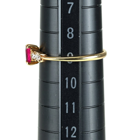 【中古】K10YG RUBY ルビーリング D0.10ct 1.3g #9