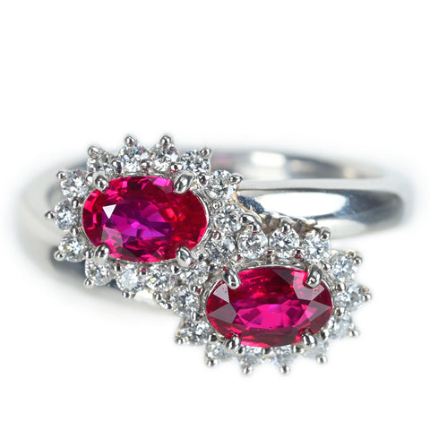 PT900 ルビーリング R1.50ct D0.30ct #11