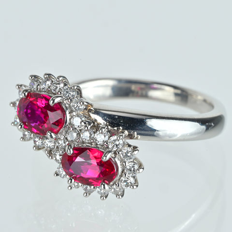 PT900 ルビーリング R1.50ct D0.30ct #11