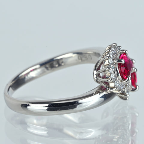 PT900 ルビーリング R1.50ct D0.30ct #11