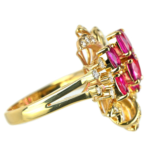 【中古】K18YG RUBY ルビーリング R2.52ct D0.39ct 7.4g #13