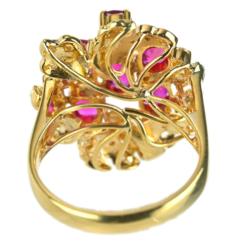 【中古】K18YG RUBY ルビーリング R2.52ct D0.39ct 7.4g #13