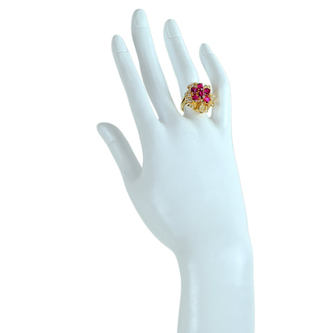 【中古】K18YG RUBY ルビーリング R2.52ct D0.39ct 7.4g #13