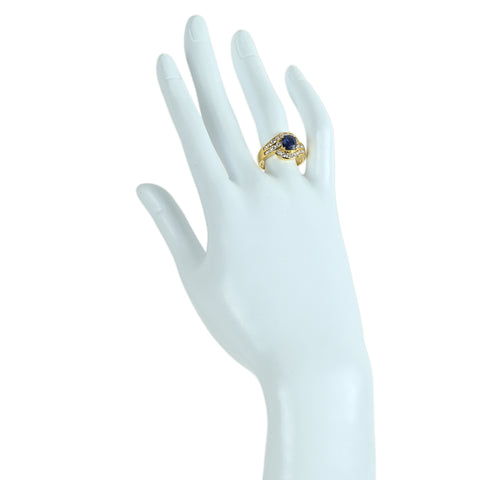 【中古】K18YG SAPPHIRE サファイアリング S1.42ct D0.92ct 7.2g #15