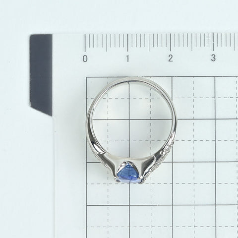 【中古】PT900 SAPPHIREスリランカ産 非加熱サファイアリング S2.56ct D0.11ct GIA鑑別書 6.4g #16