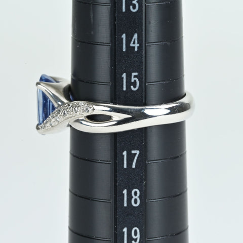 【中古】PT900 SAPPHIREスリランカ産 非加熱サファイアリング S2.56ct D0.11ct GIA鑑別書 6.4g #16