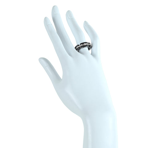 【中古】CHANEL シャネル ULTRA ウルトラ K18WG/ブラックセラミック ダイヤモンドリング 6.9g #14