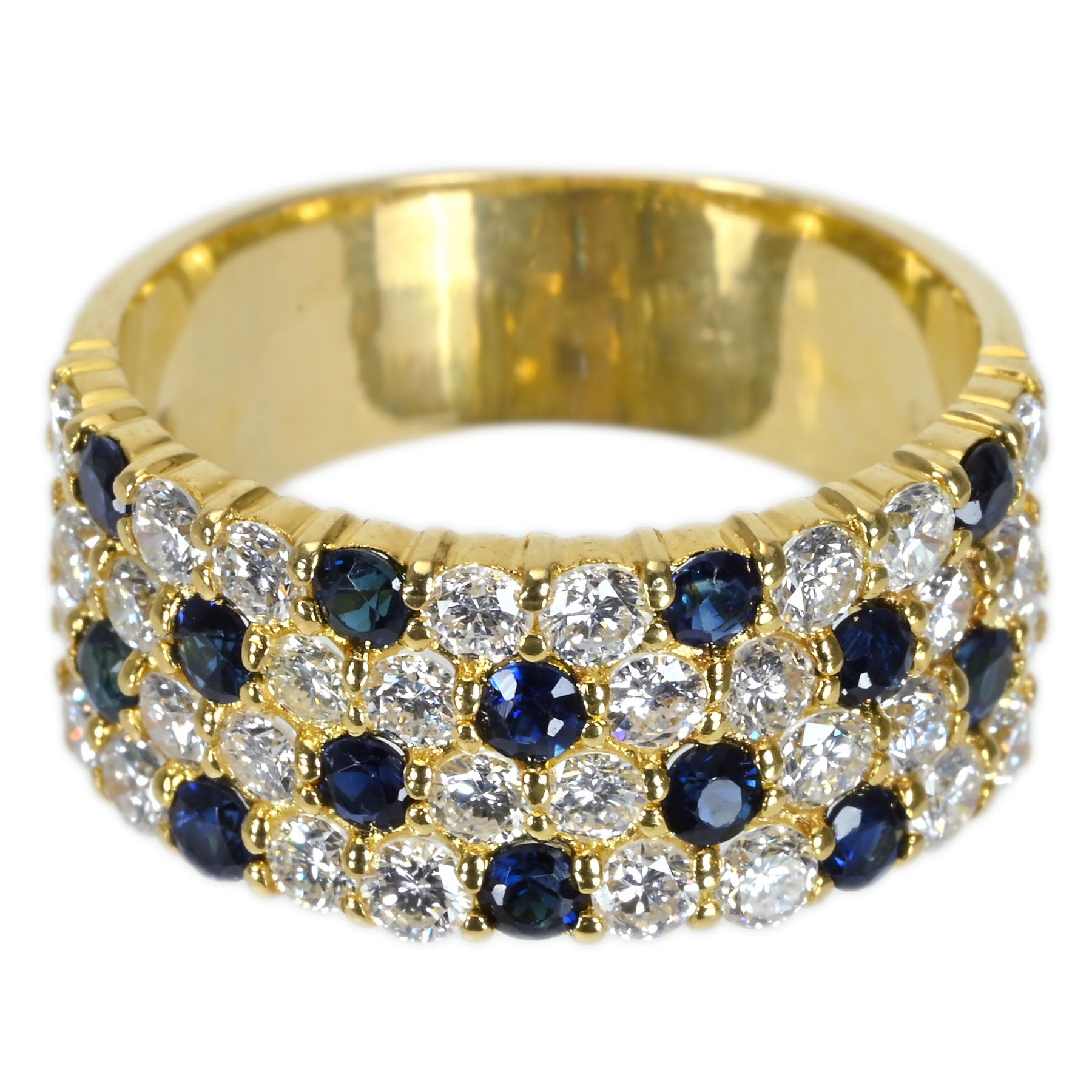 中古】K18YG SAPPHIRE サファイアリング S0.70ct D1.30ct 6.7g #13