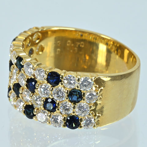 【中古】K18YG SAPPHIRE サファイアリング S0.70ct D1.30ct 6.7g #13