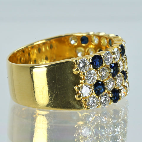 【中古】K18YG SAPPHIRE サファイアリング S0.70ct D1.30ct 6.7g #13