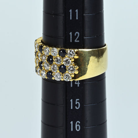 【中古】K18YG SAPPHIRE サファイアリング S0.70ct D1.30ct 6.7g #13