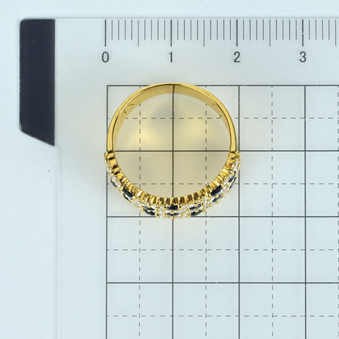【中古】K18YG SAPPHIRE サファイアリング S0.70ct D1.30ct 6.7g #13