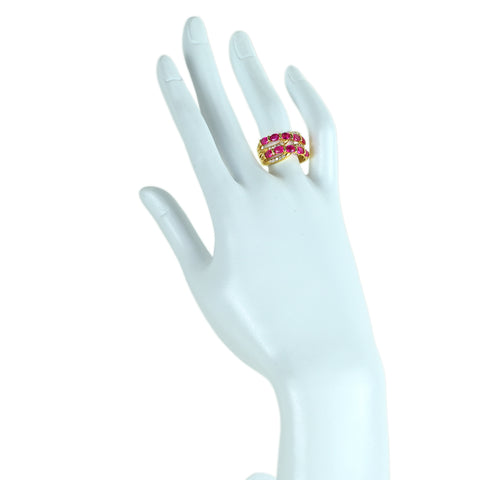 【中古】K18YG RUBY ルビー リング R2.19ct D0.26ct 7.6g #12.5