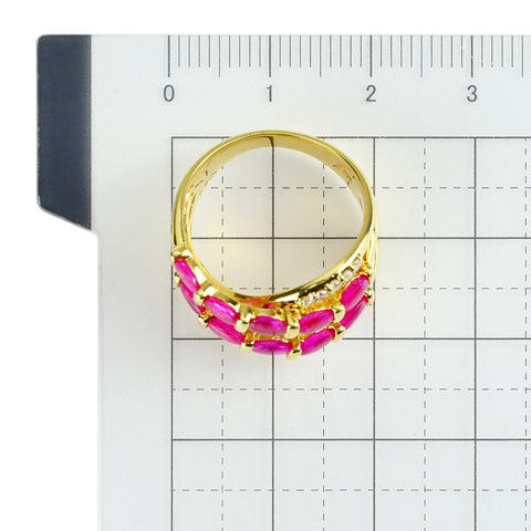 【中古】K18YG RUBY ルビー リング R2.19ct D0.26ct 7.6g #12.5