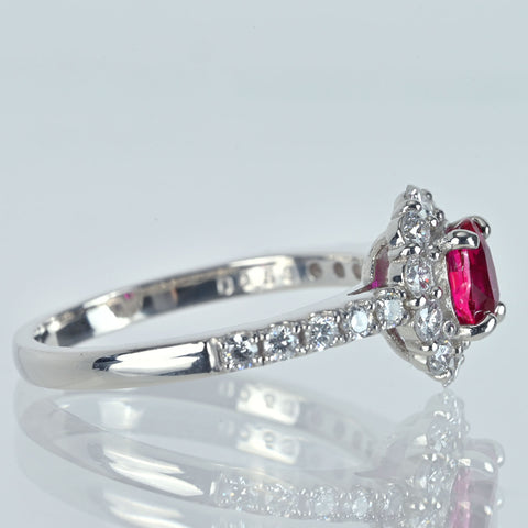【中古】PT900 RUBY ルビーリング R0.692 D0.53ct GEラボラトリーソーティング付き #12.5 4.7g