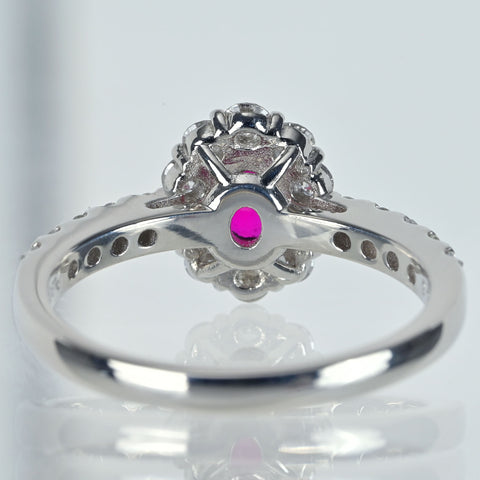 【中古】PT900 RUBY ルビーリング R0.692 D0.53ct GEラボラトリーソーティング付き #12.5 4.7g