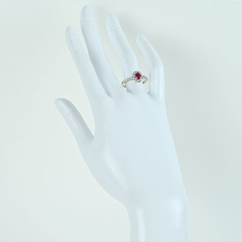 【中古】PT900 RUBY ルビーリング R0.692 D0.53ct GEラボラトリーソーティング付き #12.5 4.7g