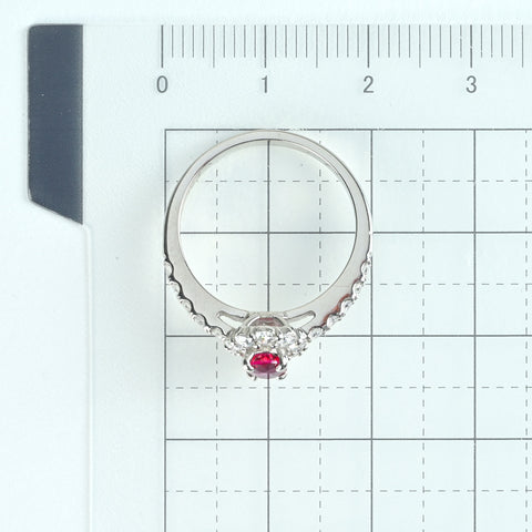 【中古】PT900 RUBY ルビーリング R0.692 D0.53ct GEラボラトリーソーティング付き #12.5 4.7g