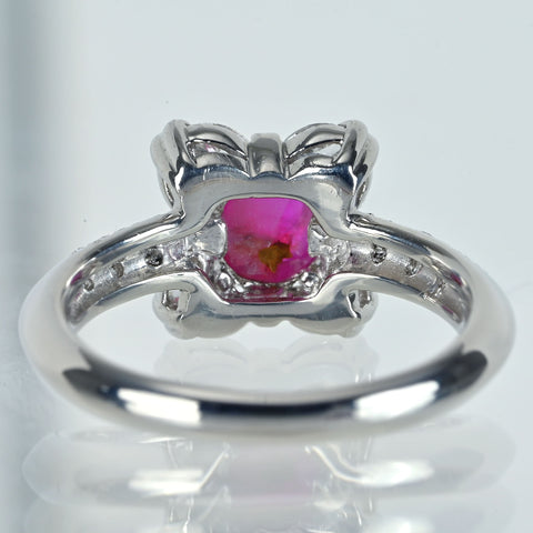 【中古】PT900 STAR RUBY スタールビーリング SR1.24ct D0.49ct 5.1g #8