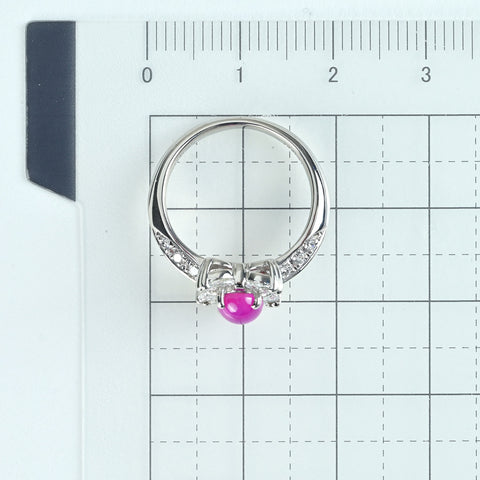 【中古】PT900 STAR RUBY スタールビーリング SR1.24ct D0.49ct 5.1g #8