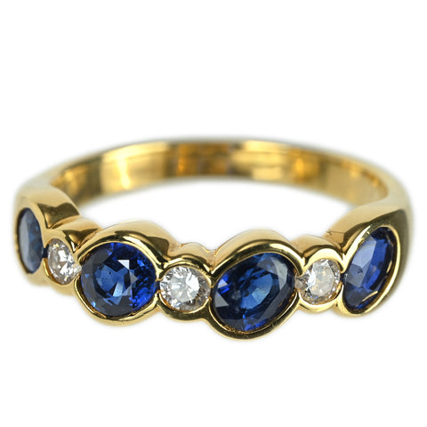 【中古】K18YG SAPPHIREサファイアリング S1.90ct D0.20ct 4.9g #15