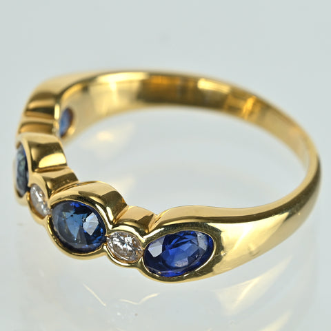 【中古】K18YG SAPPHIREサファイアリング S1.90ct D0.20ct 4.9g #15