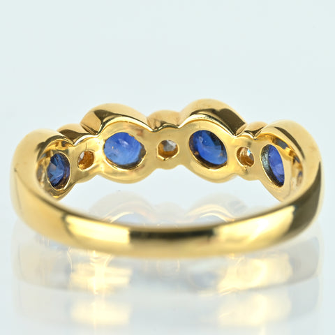 【中古】K18YG SAPPHIREサファイアリング S1.90ct D0.20ct 4.9g #15