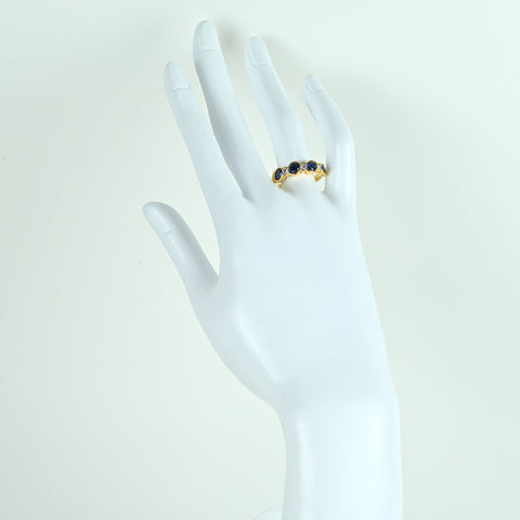 【中古】K18YG SAPPHIREサファイアリング S1.90ct D0.20ct 4.9g #15