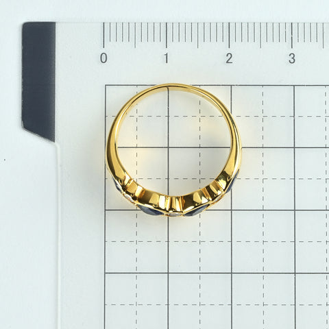 【中古】K18YG SAPPHIREサファイアリング S1.90ct D0.20ct 4.9g #15