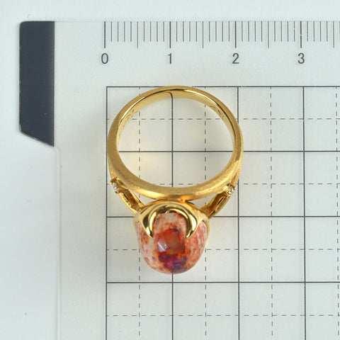 【中古】 K18YG OPAL カンテラオパールリング OP6.47ct D0.04ct 8.2g #14
