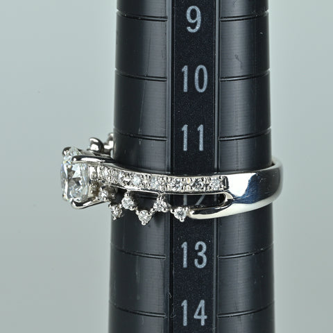 【中古】PT900 ダイヤモンドリング 1.002ct D VS1 Excellent D0.215ct 中央宝石研究所ソーティング #12 5.6g