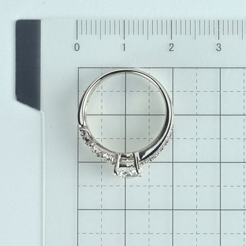 【中古】PT900 ダイヤモンドリング 1.002ct D VS1 Excellent D0.215ct 中央宝石研究所ソーティング #12 5.6g