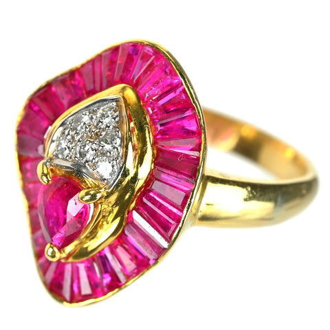 【中古】K18YG RUBY ルビーリング 6.6g #8
