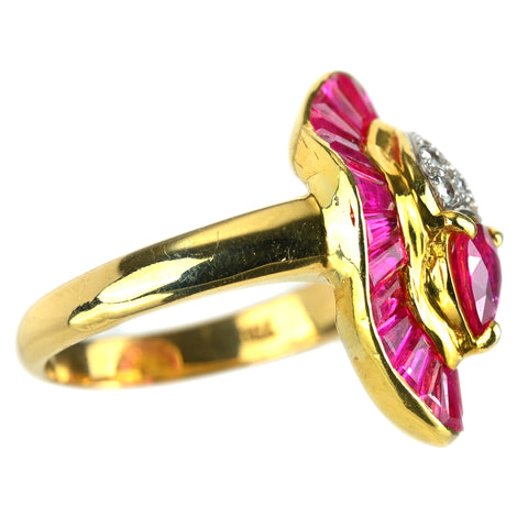 【中古】K18YG RUBY ルビーリング 6.6g #8