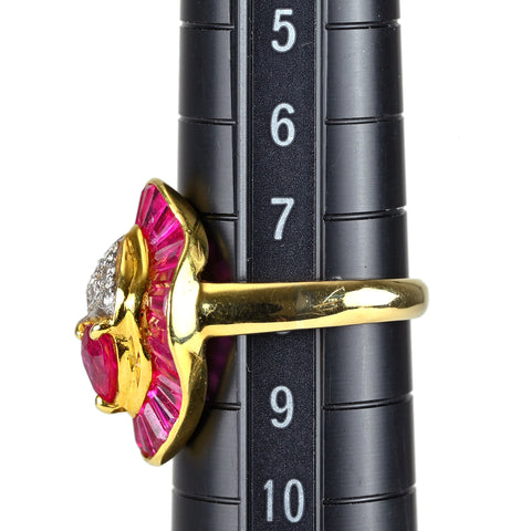 【中古】K18YG RUBY ルビーリング 6.6g #8