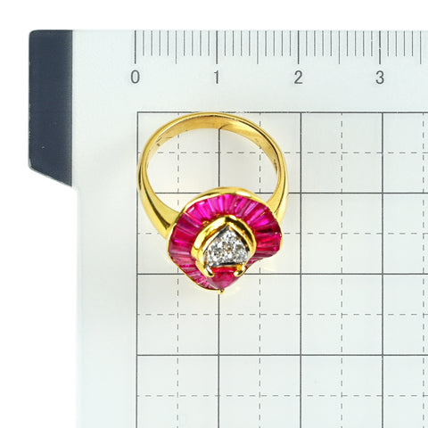【中古】K18YG RUBY ルビーリング 6.6g #8