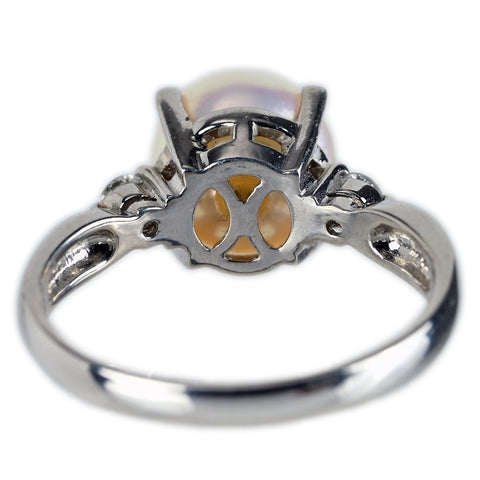 【中古】TASAKI タサキ PT900 AKOYA PEARL アコヤパールリング 8.1mm D0.09ct 4.8g #11.5