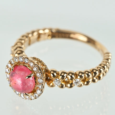【中古】K18YG PINK TOURMALINE ピンクトルマリンリング T0.67ct D0.14ct 3.1g #5