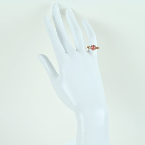 【中古】K18YG PINK TOURMALINE ピンクトルマリンリング T0.67ct D0.14ct 3.1g #5