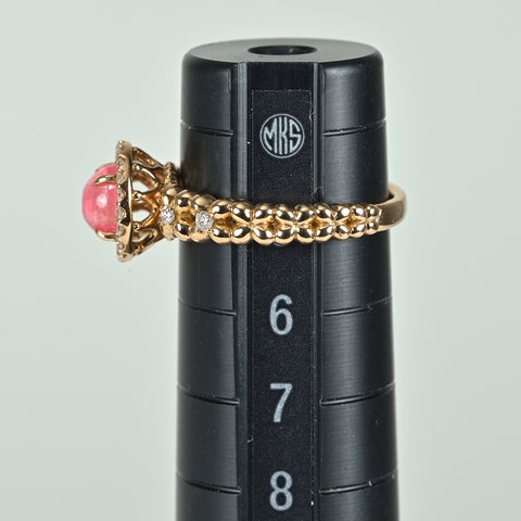【中古】K18YG PINK TOURMALINE ピンクトルマリンリング T0.67ct D0.14ct 3.1g #5