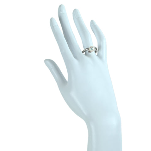 【中古】 PT900 AKOYA アコヤパールリング 7.5mm D0.08ct 5.5g #16